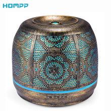 Load image into Gallery viewer, Aroma Diffuser 500ml Bronze Metal Aromatherapy Diffuser for Essential Oil 7 Color Fragrance Lamp Humidifier for Baby Office Home
