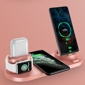 6 in 1 Wireless Charger Dock Station for iPhone/Android/Type-C USB Phones
