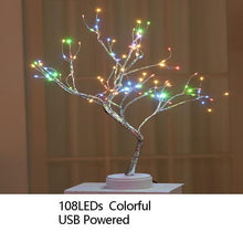 Load image into Gallery viewer, Night Light Home Decoration Bonsai Style Party Cherry Tree Shape LED Light DIY Firework Christmas Gift Plants Switch Copper
